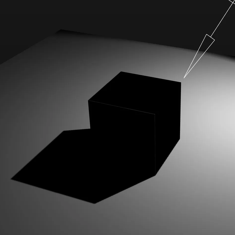 Finally a shadow! but that cube shouldn’t be black.